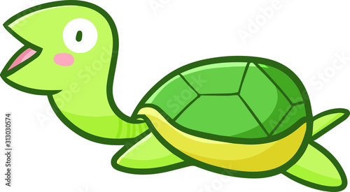 and funny turtle laughing happily in a zo