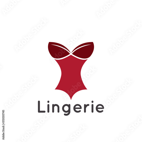 Lingerie lady bra Logo Vector Illustration Template