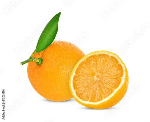 Orange on white background