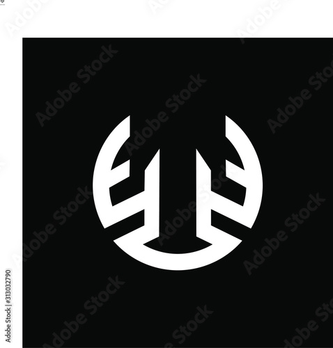 Antler logo template with circle line art sporty symbol in flat design monogram illustration