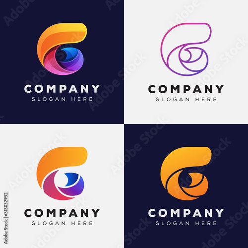 abstract letter g logo style, collection abstract letter initial  logo design
