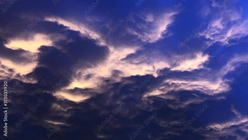 Sunset clouds with contrast and vibrant colours Sunset clouds with contrast and vibrant colours