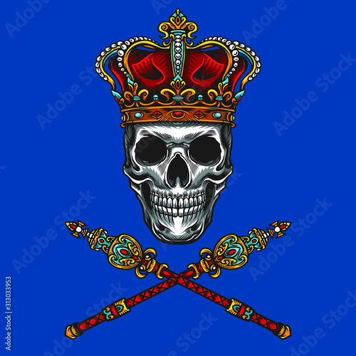 Majestic King of Skull Vector