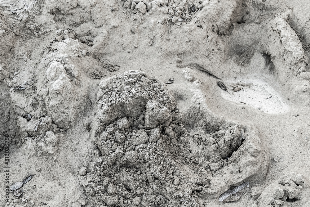 Naklejka premium Mixing building concrete close up as background.