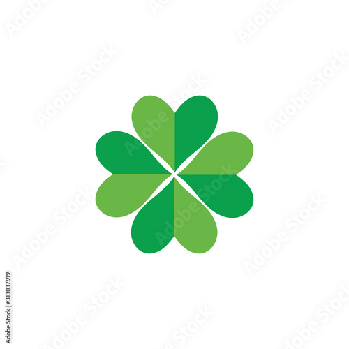 Green Clover Leaf icon Template Design