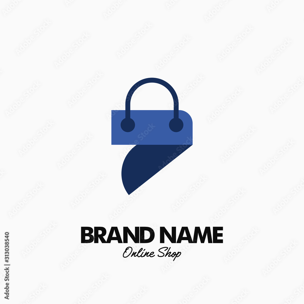 Shopping bag. Vector logo design. Business concept icon.