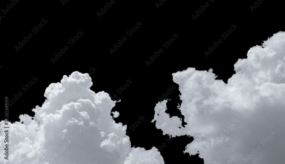 Premium Photo  Cotton clouds set isolated on black background