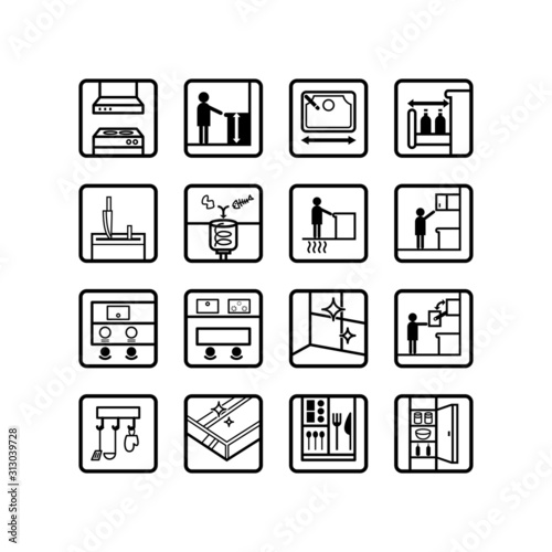 キッチン設備ピクト kitchen pictogram