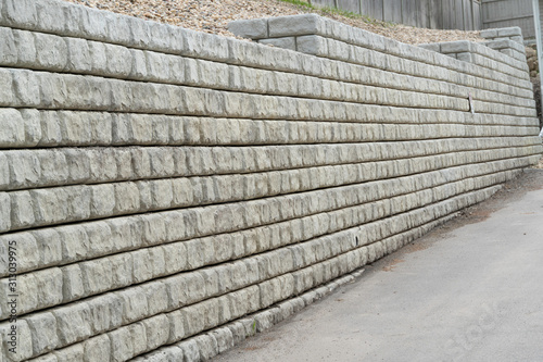 Retaining  Brick wall in residential area to protect against erosion