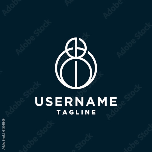 number eight logo design inspiration . circle logo design template . 108 logo design . 108 monogram
