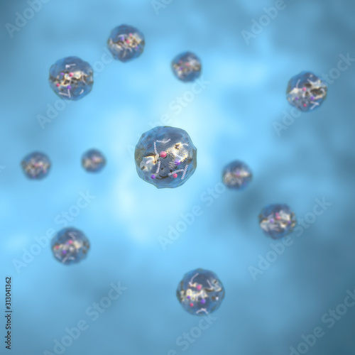 3d render exosomes adn vesicles photo