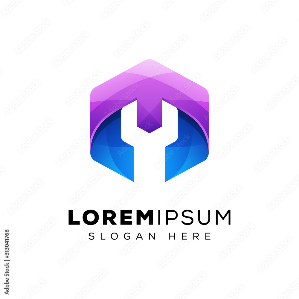 modern hexagon prepair logo template premium vector modern hexagon prepair logo template premium vector