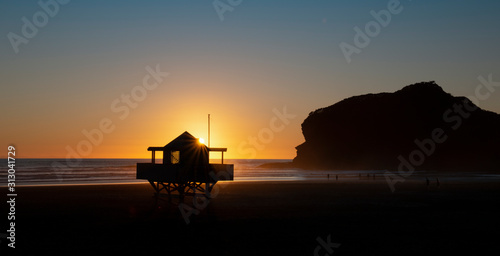 Sunset at Te Henga (Bethells Beach),west Auckland, New Zealand