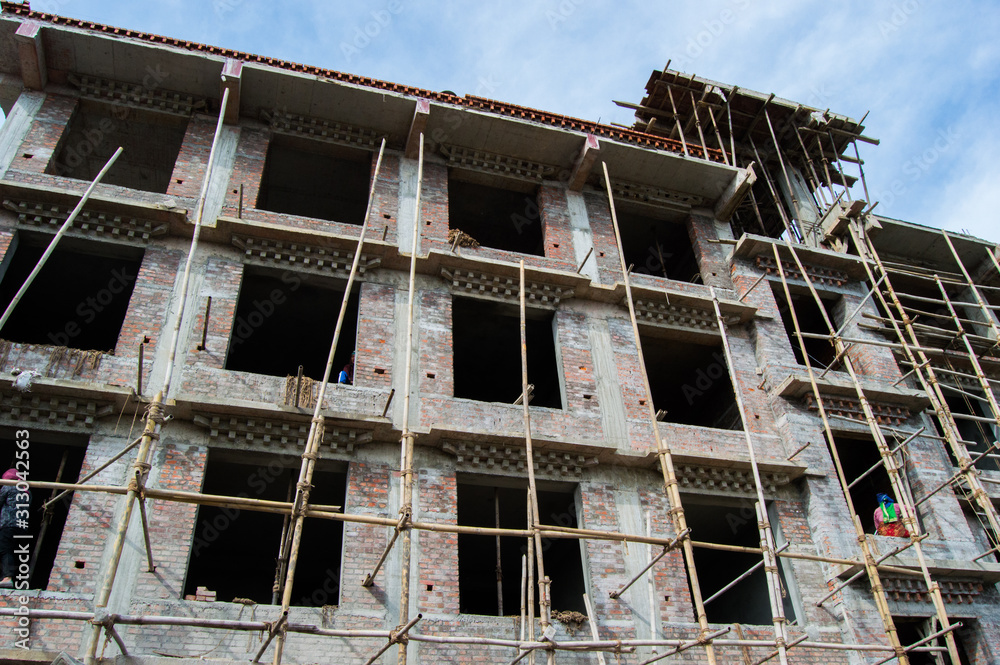 A building under construction in Kapan Monastery, Nepal