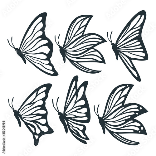 butterfly beautiful and high quality detail for paper craft, cutting machine and printable vector file design