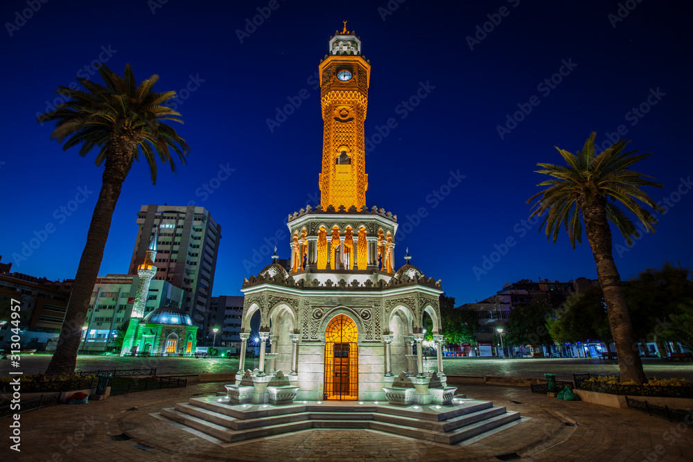 Izmir clock tower. The famous clock tower became the symbol of Izmir
