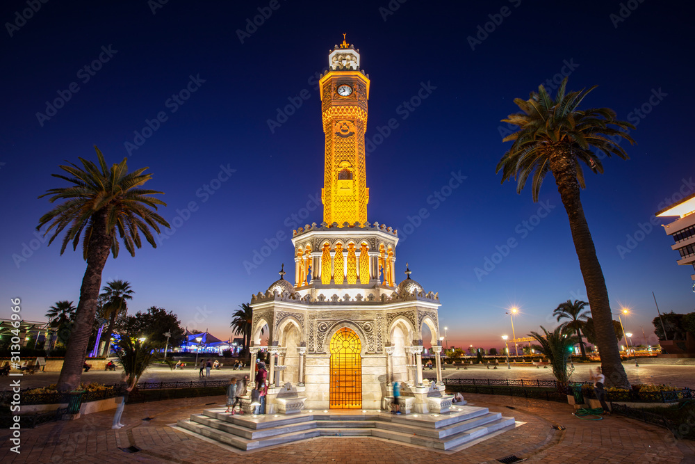 Izmir clock tower. The famous clock tower became the symbol of Izmir