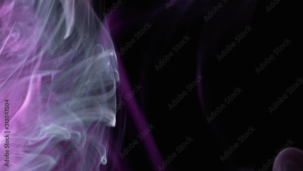 Smoke effect. Abstract smoke cloud. Slow motion on black background.