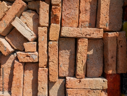 Pattern of brown brick for background. Abstract wall art