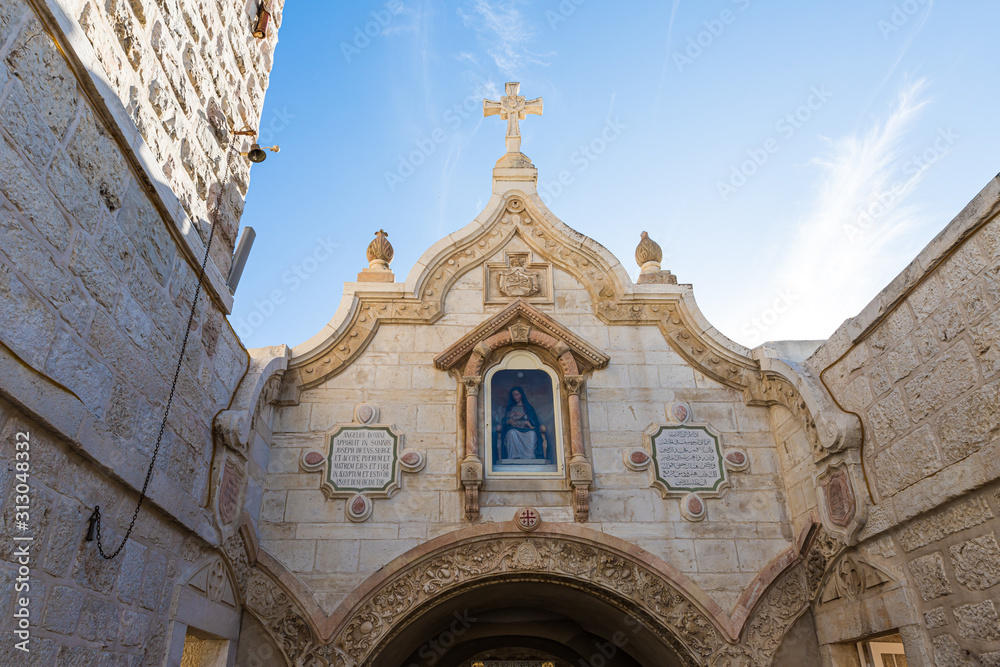 Fototapeta premium The main entrance to the Milk Grotto Church in Bethlehem in Palestine