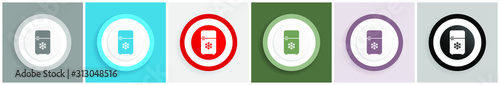 Refrigerator icon, fridge, cooler vector illustrations in 6 colors options for web design and mobile applications in eps 10