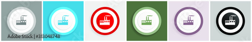 Factory icon, industrial building, plant, pollution  vector illustrations in 6 colors options for web design and mobile applications in eps 10