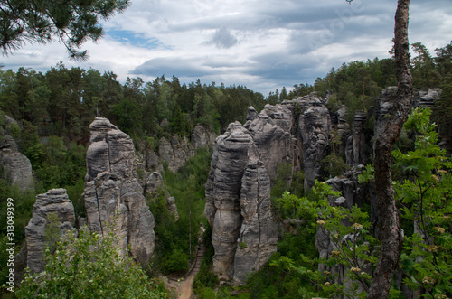 The Prachov Rocks (Czech: Prachovské skály), rock formation in the Czech Republic approximately 5 kilometres west of Jicin. Since 1933, they have been a protected natural reserve. © Jan