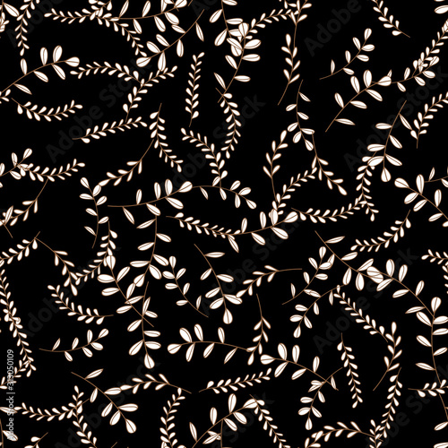Exotic tropical hawaiian outline. Leaf plant botanical floral foliage. Engraved ink art. Seamless background pattern. Fabric wallpaper print texture.