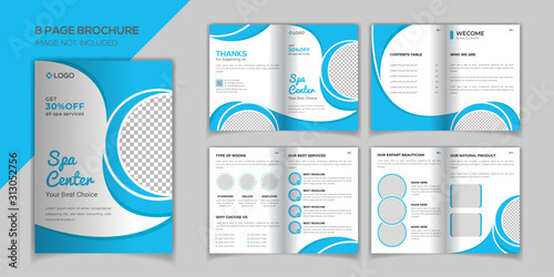Spa 8 pages brochure design template