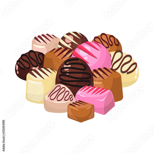 Chocolate candy vector design illustration isolated on white background