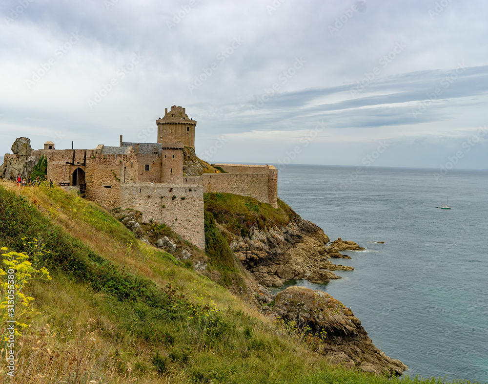 Castle on a sea coast of French Britanny