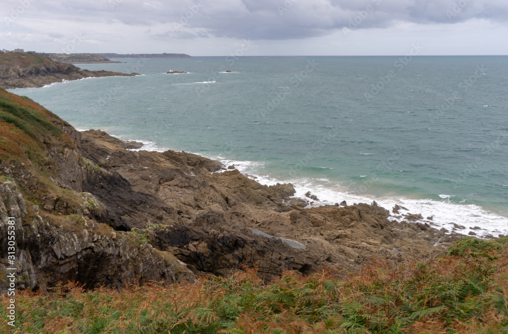 French britanny coast during tide and flow