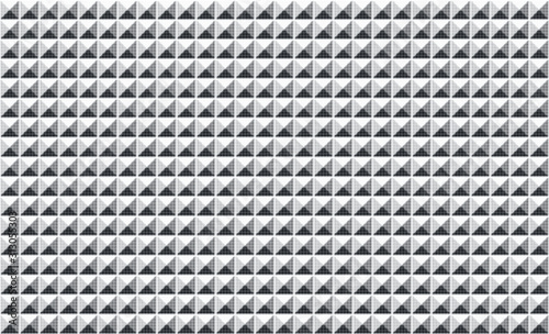 Abstract seamless pattern with gray halftone pyramids or shaded triangle shapes. Creative dotted background and design template.