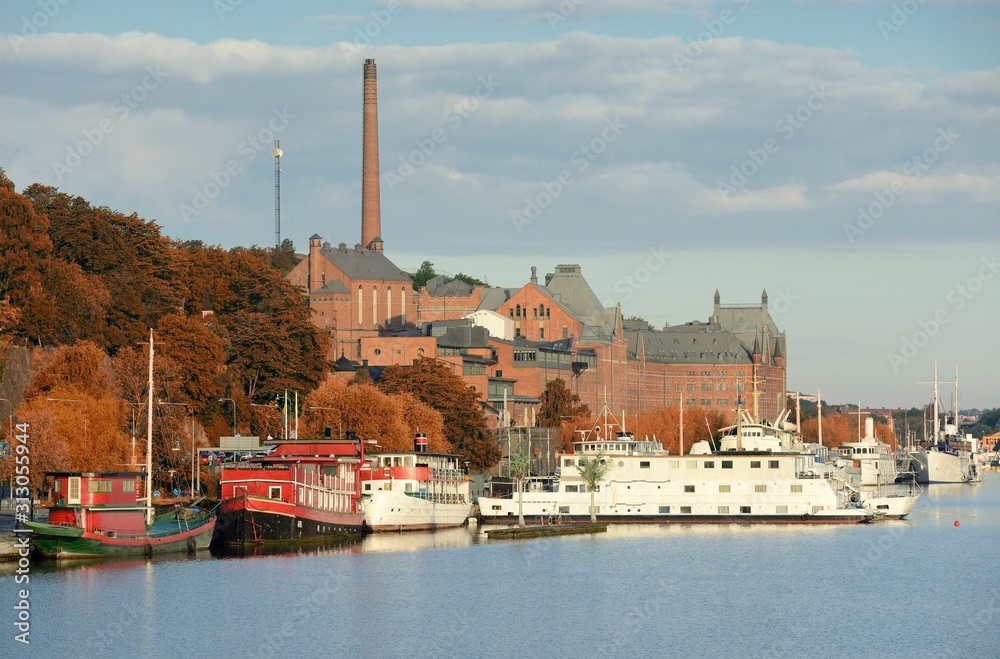 Soder Malarstrand in autumn.  Stockholm in Sweden