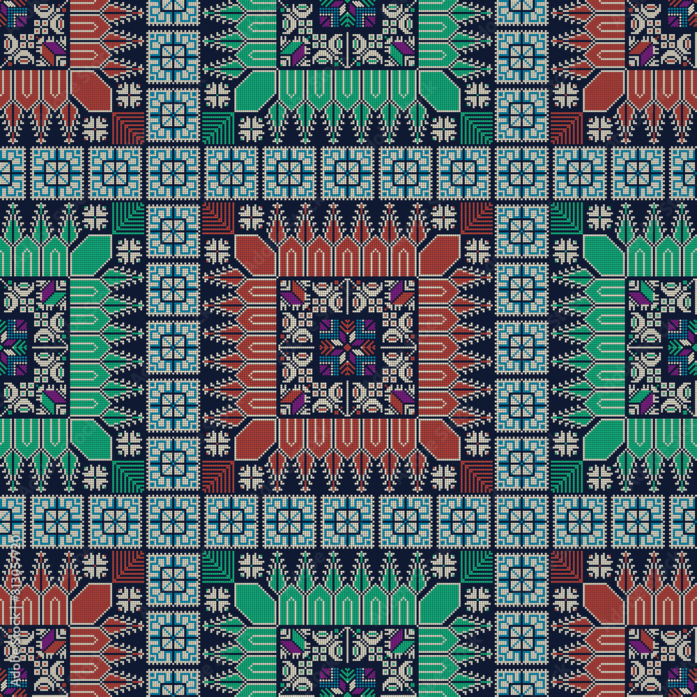 Obraz premium Palestinian embroidery pattern 288