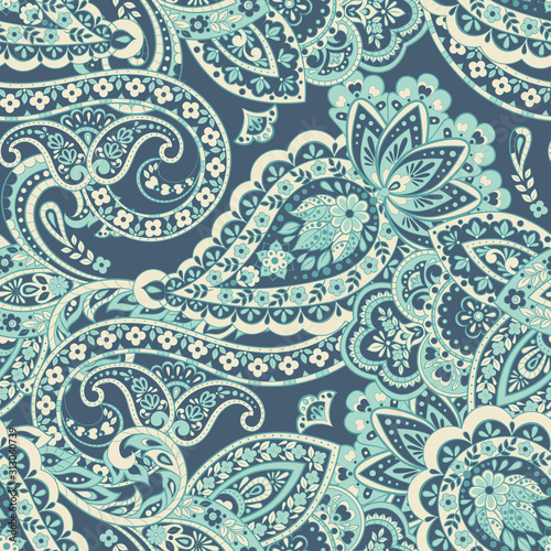 Paisley Pattern. Seamless Asian Textile Background
