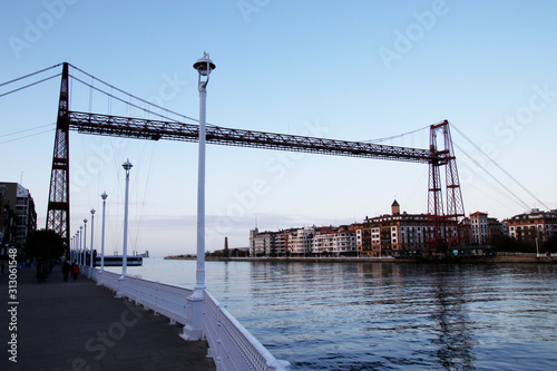 Iron bridge over the estuary of Bilbao