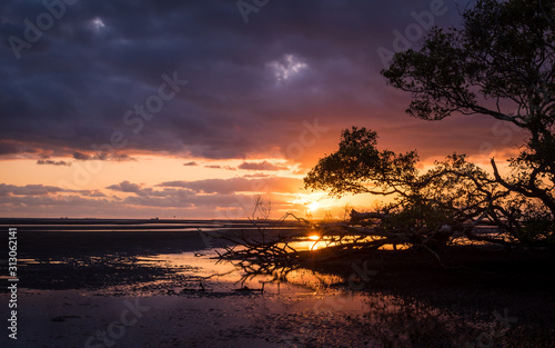 sunset over the sea