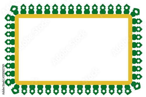 Vector Rounded Corner Rectangle Decoration Traditional House of Old Jakarta