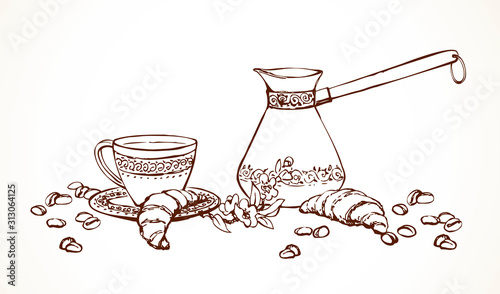 Vector still life of flavored coffee