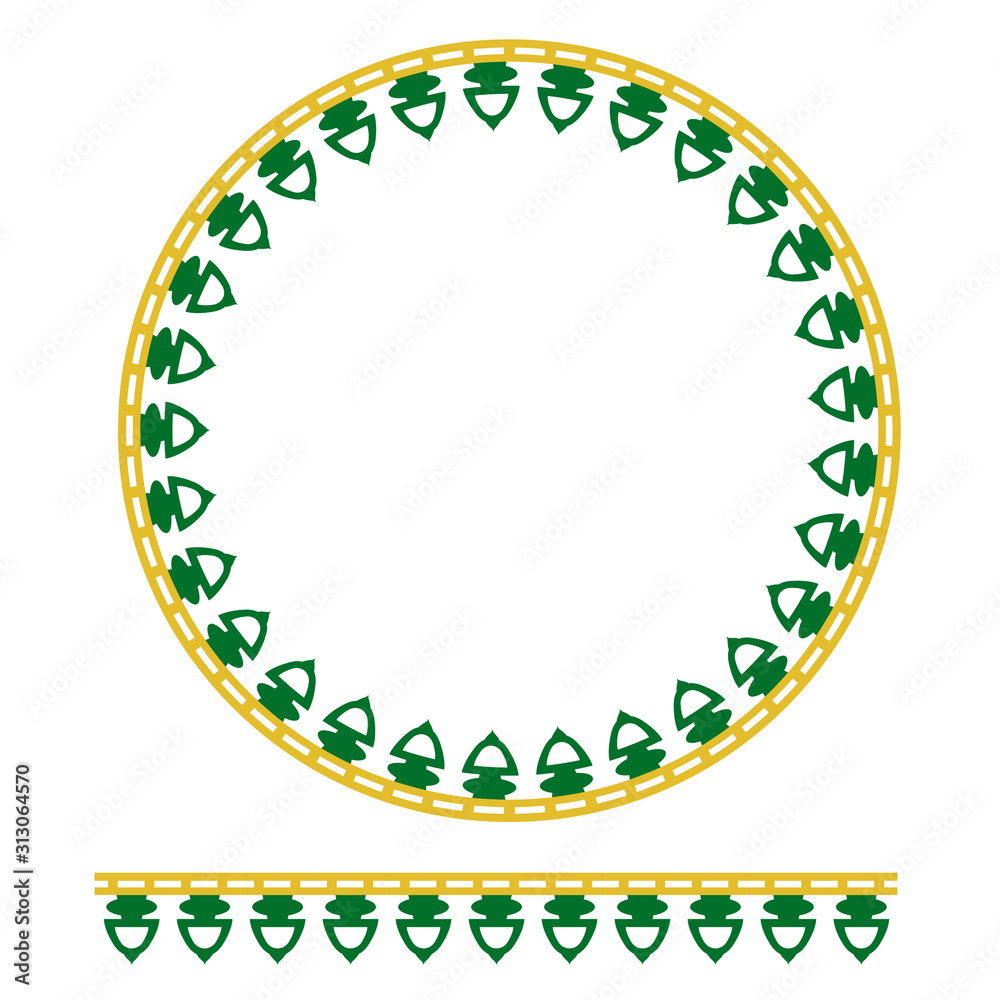 Vector green yellow Circle Decoration Traditional House of Old Jakarta, Indonesia Vector green yellow Circle Decoration Traditional House of Old Jakarta, Indonesia