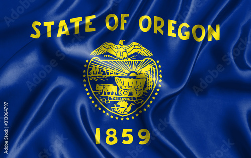 Flag of Oregon silk photo