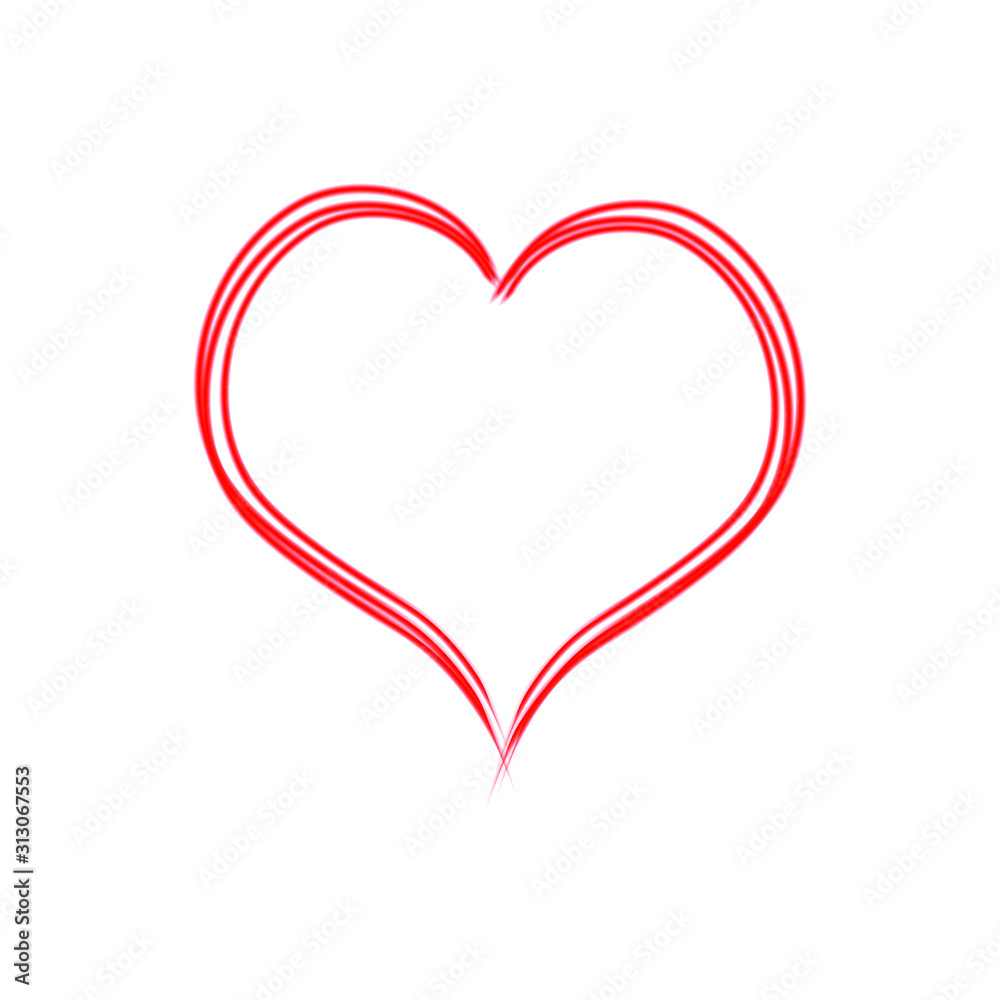 Vector frame in the shape of a heart on a white background
