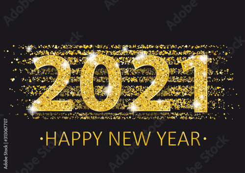 2021 Happy New Year Golden Confetti Night