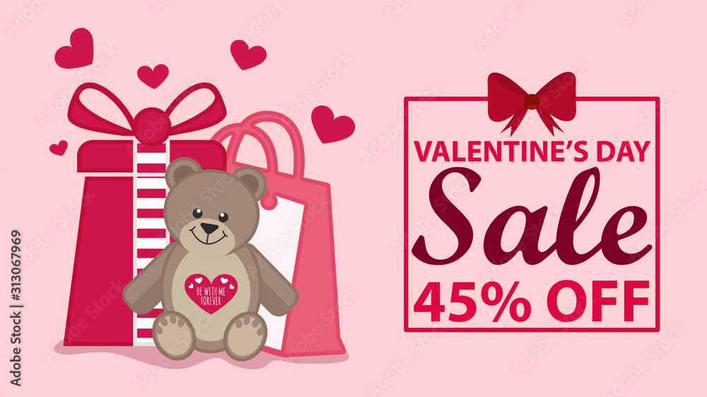 Valentine's day sale banner background