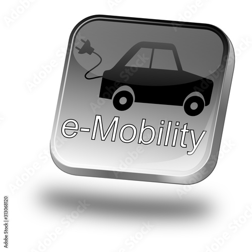 e-Mobility Button - 3D illustration