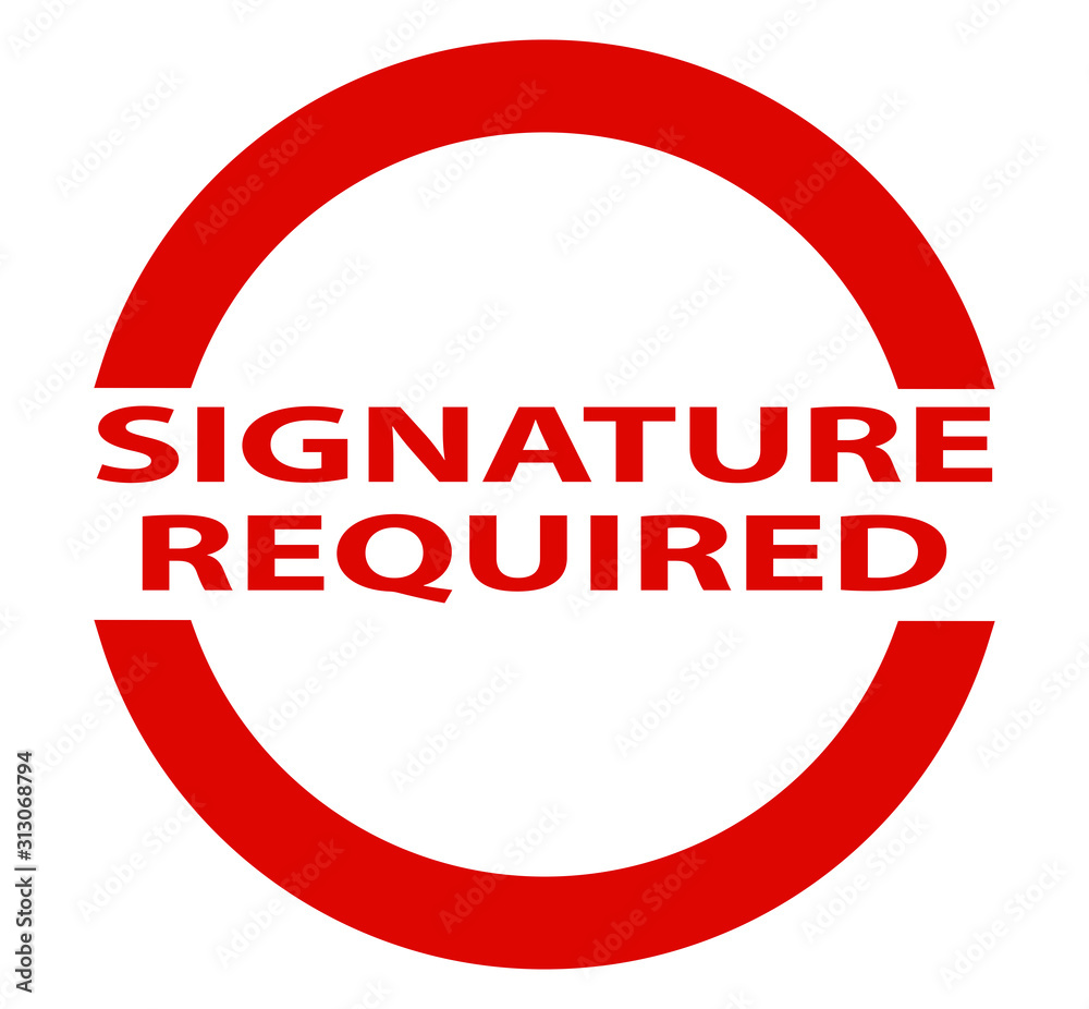 Signature Required Round Red Ink Rubber Stamp Signature Required Round Red Ink Rubber Stamp