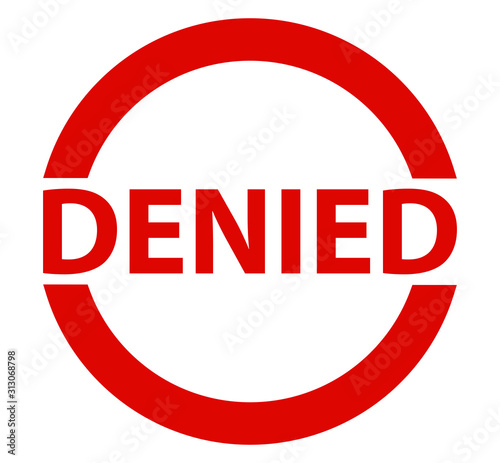 Denied Round Red Ink Rubber Stamp