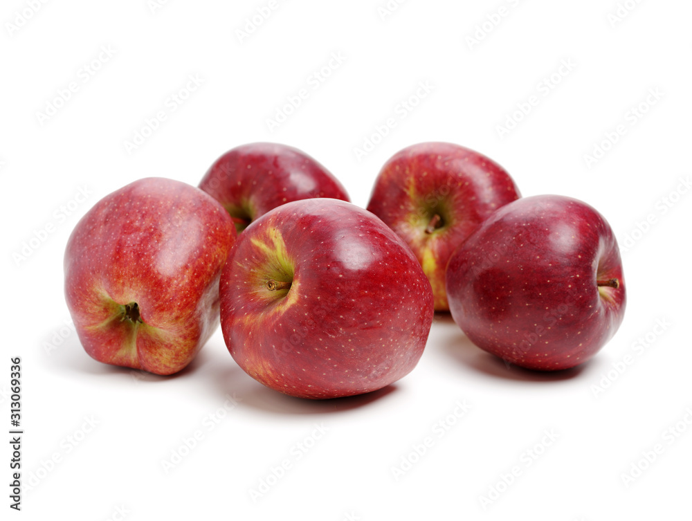 Red apples isolated on white background