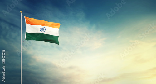 INDIA FLAG FLYING HIGH WITH PRIDE india independence day republic day